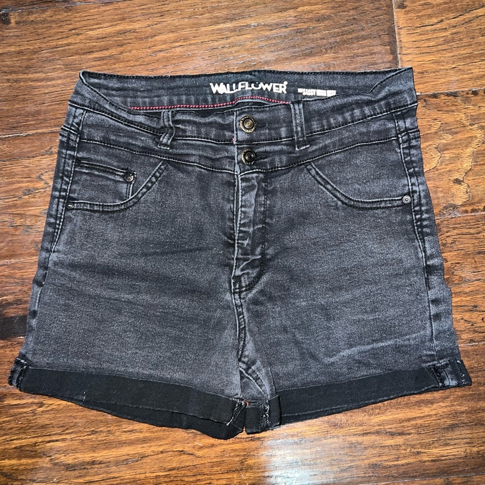 Black jean shorts
